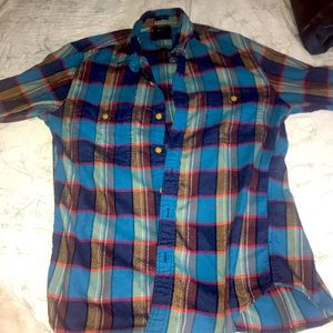 J Crew Flannel Winter Blue Red Green Warm